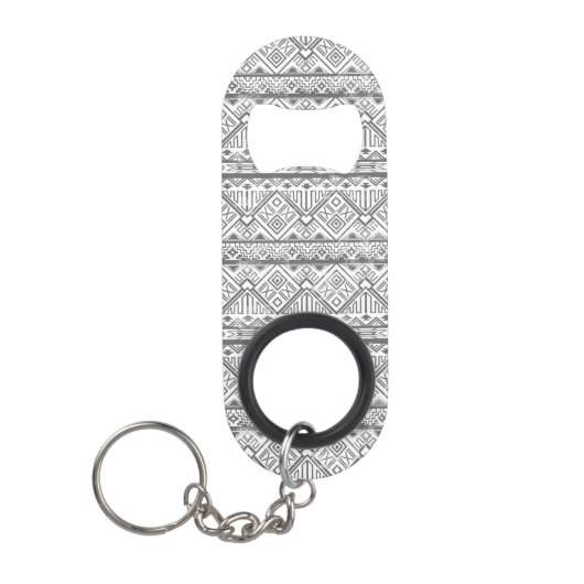 Abstraktes geometrisches Aztekenmuster 2 Mini Flaschenöffner (Vorderseite)