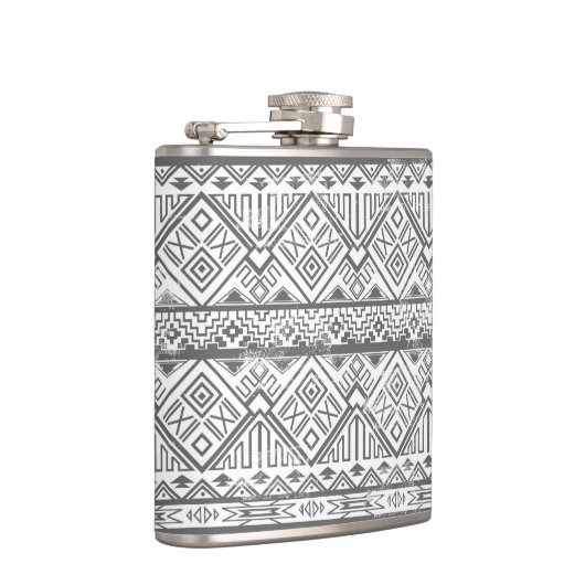 Abstraktes geometrisches aztekisches Muster 2 Flachmann (Rechts)