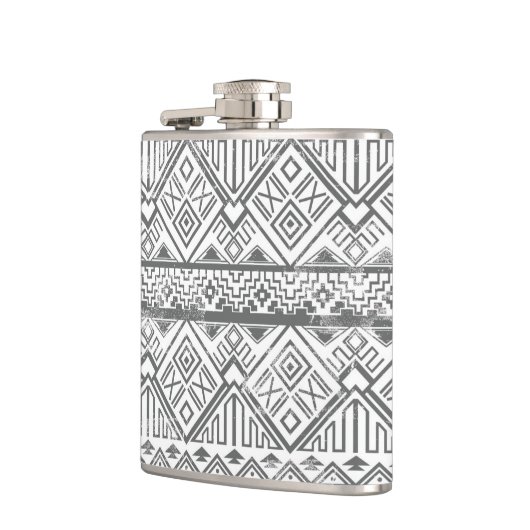 Abstraktes geometrisches aztekisches Muster 2 Flachmann (Links)