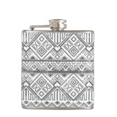 Abstraktes geometrisches aztekisches Muster 2 Flachmann (Vorderseite)