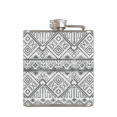 Abstraktes geometrisches aztekisches Muster 2 Flachmann (Rückseite)