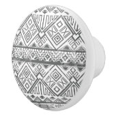 Abstraktes geometrisches aztekisches Muster 2 Keramikknauf (Rechts)