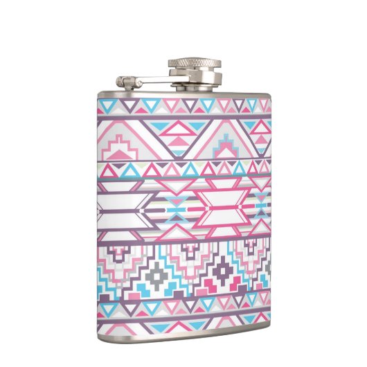 Abstraktes geometrisches aztekisches Muster 3 Flachmann (Rechts)