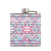 Abstraktes geometrisches aztekisches Muster 3 Flachmann (Rückseite)