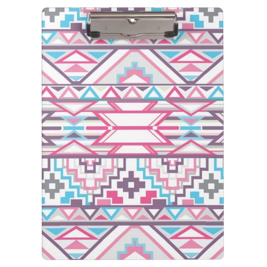 Abstraktes geometrisches aztekisches Muster 3 Klemmbrett (Vorderseite)