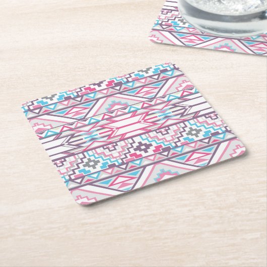 Abstraktes geometrisches aztekisches Muster 3 Rechteckiger Pappuntersetzer (angewinkelt)