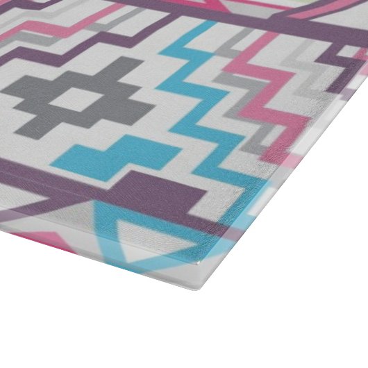 Abstraktes geometrisches aztekisches Muster 3 Schneidebrett (Ecke)
