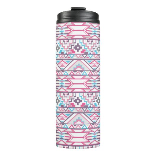 Abstraktes geometrisches aztekisches Muster 3 Thermosbecher (Vorderseite)