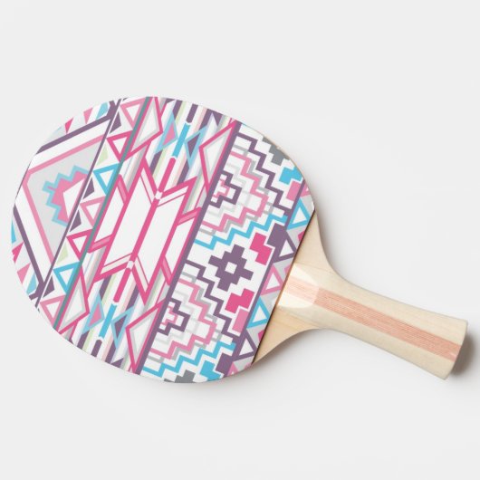 Abstraktes geometrisches aztekisches Muster 3 Tischtennis Schläger (Seitenansicht)