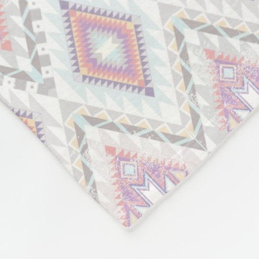 Abstraktes geometrisches aztekisches Muster Fleecedecke (Ecke)
