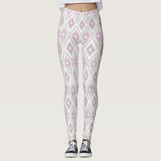 Abstraktes geometrisches aztekisches Muster Leggings (Vorderseite)