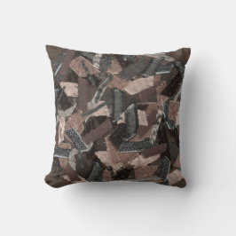 Abstraktes geometrisches Band in Erdtönen struktur Kissen