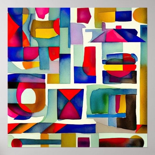 Abstraktes geometrisches Bild 1:1 Poster (Vorne)