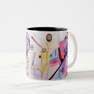 Abstraktes geometrisches Blau Rosa Zweifarbige Tasse