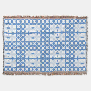 Abstraktes geometrisches blau-weißes Muster Decke