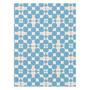 Abstraktes geometrisches blau-weißes Muster Tischdecke