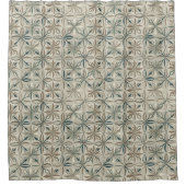 Abstraktes geometrisches Blumenmuster Duschvorhang (Vorderseite)