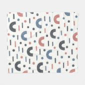 Abstraktes geometrisches Boho-Muster Fleecedecke (Vorderseite (Horizontal))