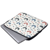 Abstraktes geometrisches Boho-Muster Laptopschutzhülle (Vorne Knopf)