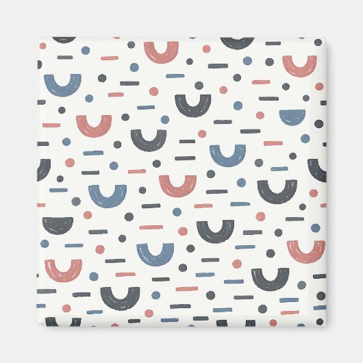 Abstraktes geometrisches Boho-Muster Magnet (Vorne)