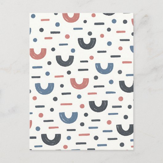 Abstraktes geometrisches Boho-Muster Postkarte (Vorderseite)