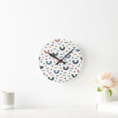 Abstraktes geometrisches Boho-Muster Runde Wanduhr (Zuhause)