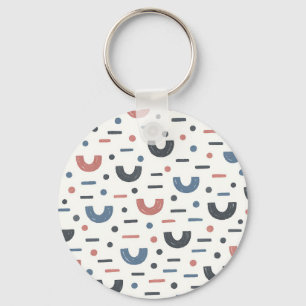 Abstraktes geometrisches Boho-Muster Schlüsselanhänger