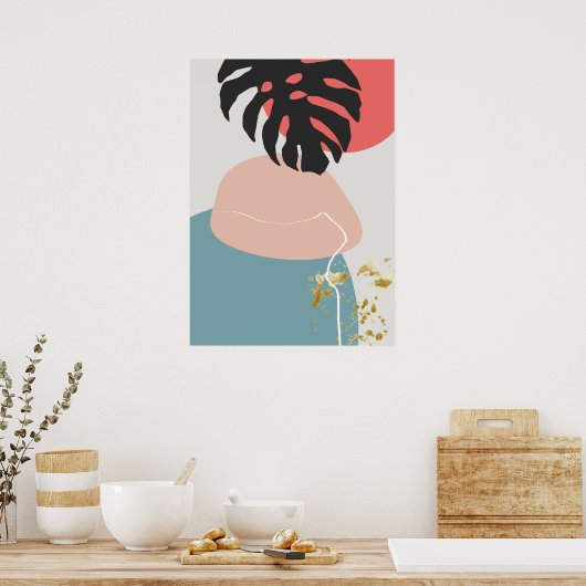 Abstraktes geometrisches Botanisches Wall-Art-Post Poster (Küche)