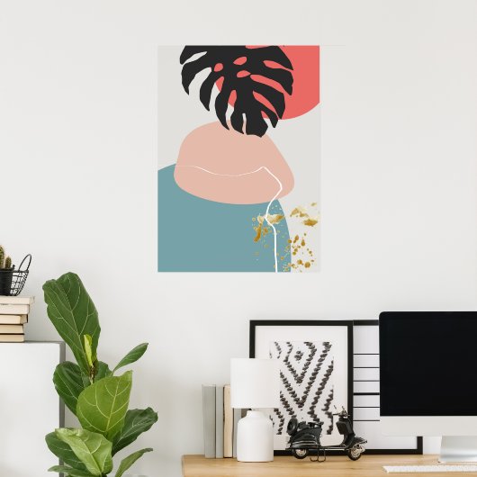 Abstraktes geometrisches Botanisches Wall-Art-Post Poster (Heimbüro)