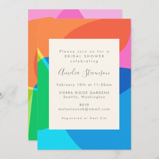Abstraktes geometrisches Brautparty Einladung (Vorne/Hinten)
