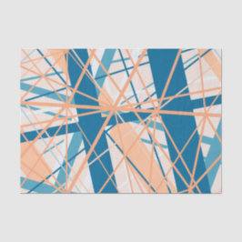 Abstraktes geometrisches Cooles blaues Pfirsichpap Seidenpapier