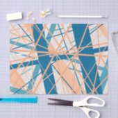 Abstraktes geometrisches Cooles blaues Pfirsichpap Seidenpapier (Handwerk)