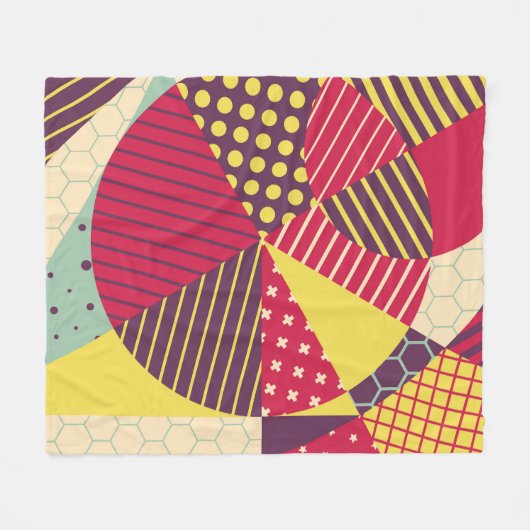 Abstraktes geometrisches Design Fleecedecke (Vorderseite (Horizontal))