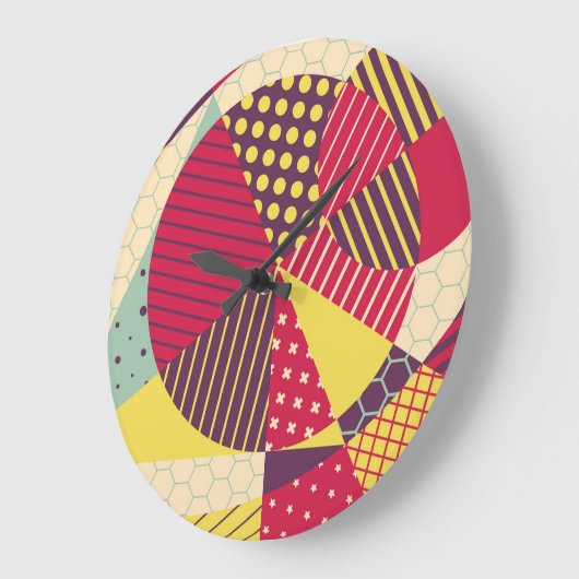 Abstraktes geometrisches Design Große Wanduhr (Winkel)
