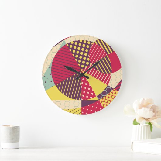 Abstraktes geometrisches Design Große Wanduhr (Zuhause)