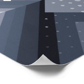 Abstraktes geometrisches Design in Grautönen Poster (Ecke)