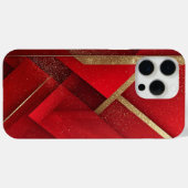 Abstraktes geometrisches Design in Rot und Gold Case-Mate iPhone Hülle (Rückseite (Horizontal))
