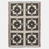 Abstraktes geometrisches Design in Schwarz und Bei Decke (Vorderseite Vertikal)