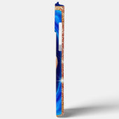 Abstraktes geometrisches Design mit Blau und Gold Case-Mate iPhone Hülle (Rückseite / Links)