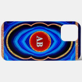 Abstraktes geometrisches Design mit Blau und Gold Case-Mate iPhone Hülle (Rückseite (Horizontal))