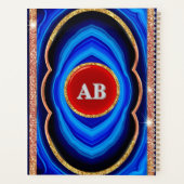 Abstraktes geometrisches Design mit Blau und Gold Planer (Rückseite)