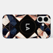 Abstraktes geometrisches Design mit Gold-Glitzer Case-Mate iPhone Hülle (Rückseite (Horizontal))