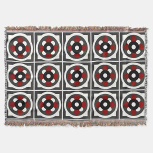 Abstraktes geometrisches Design mit Rot, Schwarz u Decke