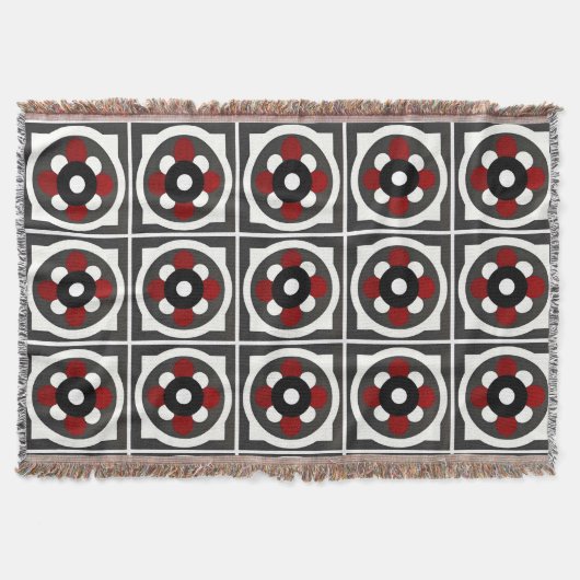 Abstraktes geometrisches Design mit roten, Schwarz Decke (Vorderseite)