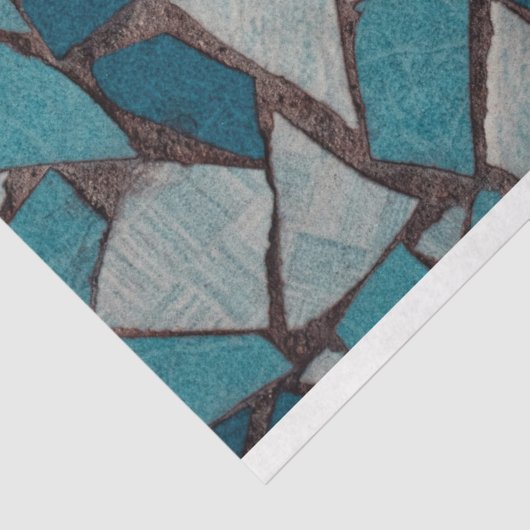 Abstraktes geometrisches Design Moderne Türkis Seidenpapier (Ausschnitt)