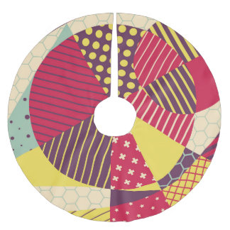 Abstraktes geometrisches Design Polyester Weihnachtsbaumdecke