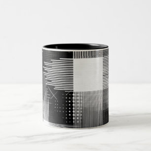 Abstraktes geometrisches Design Zweifarbige Tasse