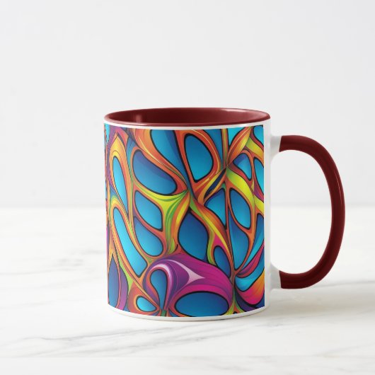 Abstraktes geometrisches digitales Muster 35 - Kaf Tasse (Rechts)