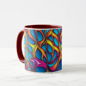 Abstraktes geometrisches digitales Muster 35 - Kaf Tasse (Vorderseite Links)