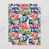 Abstraktes geometrisches Digitalmuster 17 - Postka Postkarte (Vorne/Hinten)